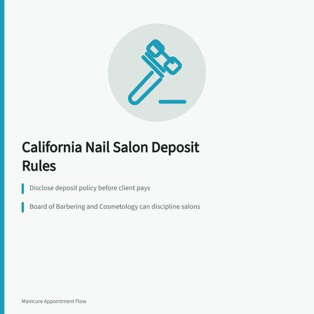 California nail salon deposit disclosure and refund rules card. California Nail Salon Booking Laws: What Appointment Deposits Are Legal