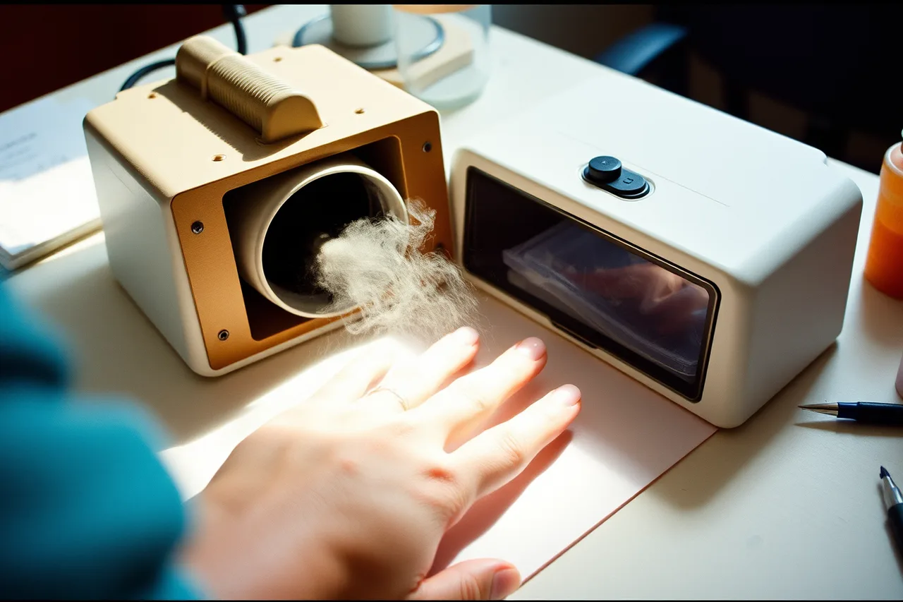 Nail table with built-in vent capturing dust at fingertips (Nail salon workflow and operations for owners)